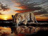 Leopard 5d Diy Diamond Painting Diamant Malerei Set FL4489