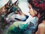 Tier und Mensch 5d Diy Diamond Painting Diamant Malerei Set MJ3232