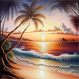 Strand 5d Diy Diamond Painting Diamant Malerei Set MJ8484