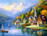 Stadt 5d Diy Diamond Painting Diamant Malerei Set MJ8638