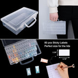 64 Grids 5D Diamond Painting Box Aufbewahrungsbehälter Diamond mit 200 Etikettenaufklebern DT9001