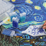 64 Grids 5D Diamond Painting Box Aufbewahrungsbehälter Diamond mit 200 Etikettenaufklebern DT9001