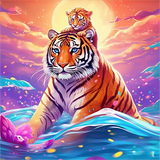 Tiger 5d Diy Diamond Painting Diamant Malerei Set MJ1191