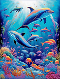 Delphin 5d Diy Diamond Painting Diamant Malerei Set MJ1743