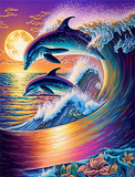 Delphin 5d Diy Diamond Painting Diamant Malerei Set MJ1756